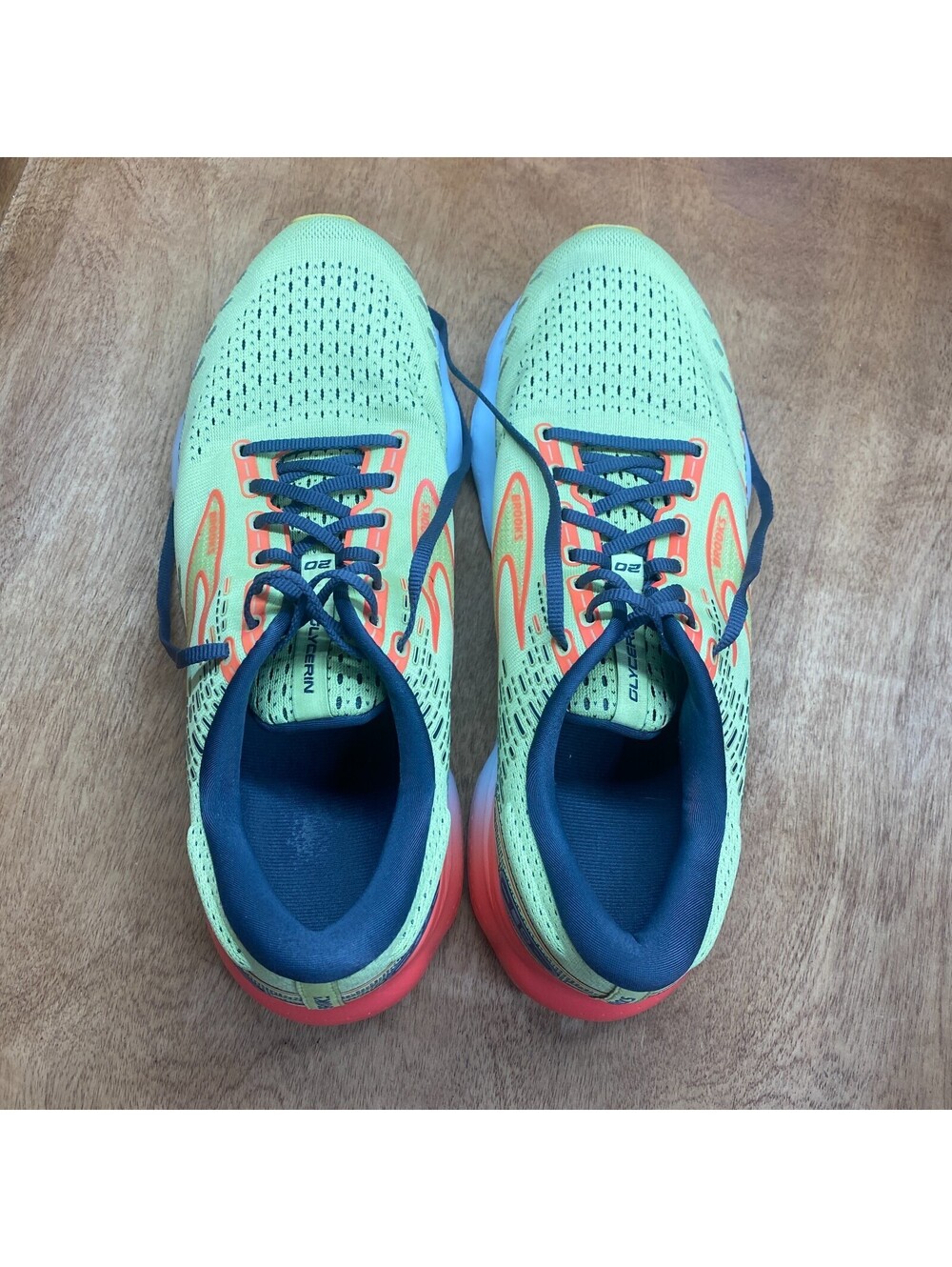 Brooks Glycerin 20 Running Shoes Mens Size 12 D Lime Orange Sneakers 1103821D725 - Picture 7 of 15